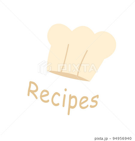 Hand drawn logo for recipes book with chef hat. 94956940