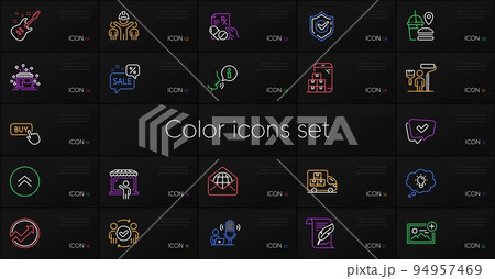 Set of Add photo, Engineering team and Energy line icons. Include Fast food, Audit, Prescription drugs icons. Approved teamwork, Approved, Market seller web elements. Electric guitar. Vector 94957469