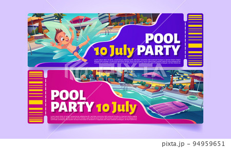 Tickets or coupons to pool party in luxury hotel Tickets or coupons to pool party in luxury hotel 94959651