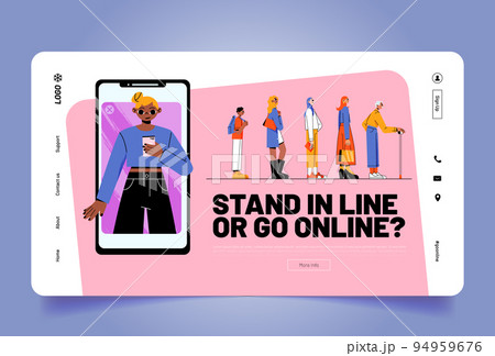 Virtual shopping or services VS offline web banner 94959676
