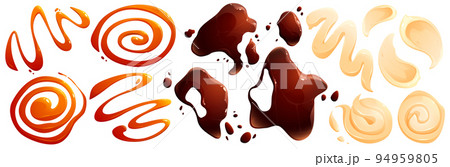Stains of mayonnaise, soy sauce and teriyaki 94959805