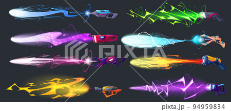 Space blasters, laser guns with shoot effect 94959834
