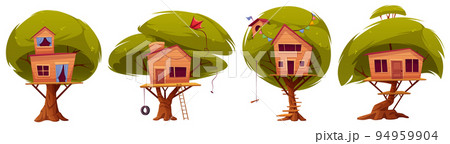 Tree house, cartoon hut for children games set 94959904