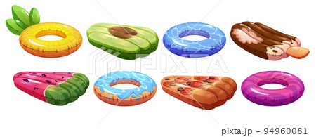 Set of swimming inflatable rings and mattresses 94960081