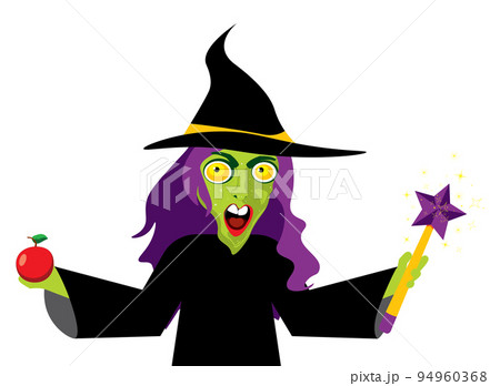 Green witch with apple 94960368