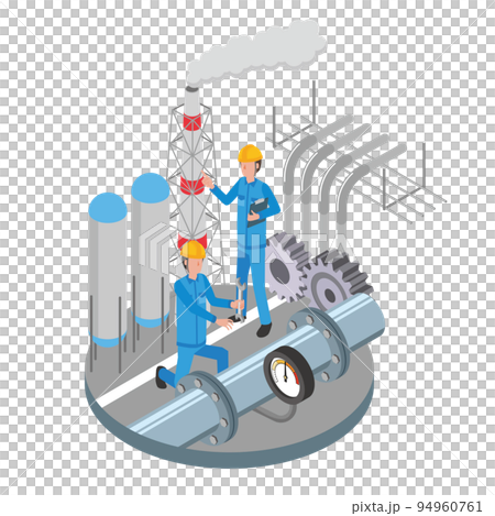 プラントの管理保全をする作業員 94960761
