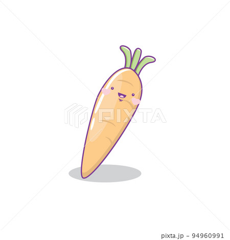 Cute funny carrot vegetable cartoon kawaii style 94960991