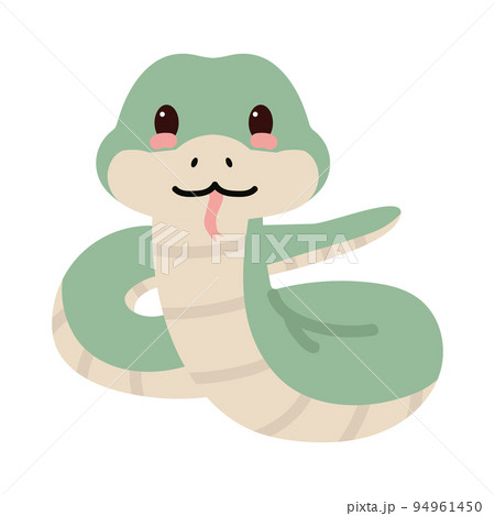 Cute cartoon green snake animal 94961450
