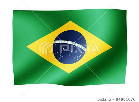 風ではためく・波打つ　国旗イラスト  | ブラジル 94961676