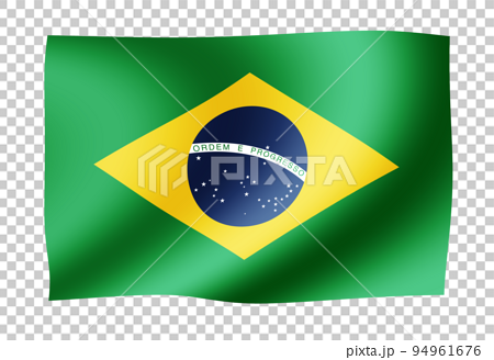風ではためく・波打つ　国旗イラスト  | ブラジル 94961676
