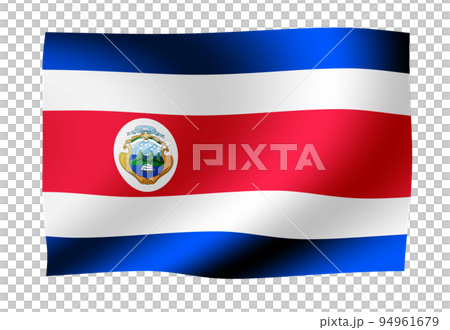 Flag illustration that flaps and waves in the wind | Costa Rica 94961679