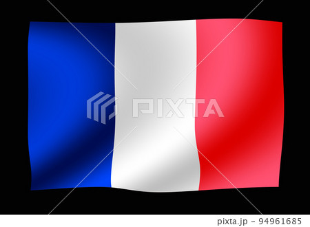 風ではためく・波打つ　国旗イラスト  | フランス 94961685