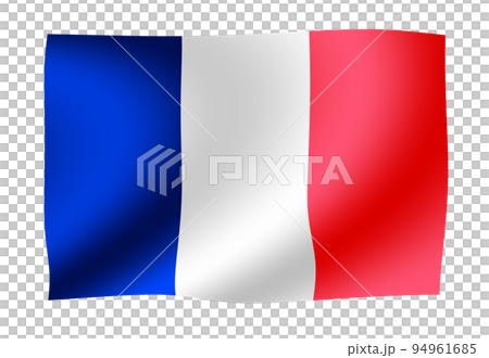 在風中飄揚的旗幟插圖 | 法國 94961685