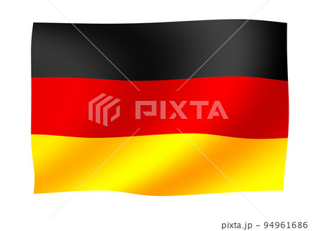 바람에 흩날리다 · 물결치는 국기 일러스트 | 독일 - 스톡일러스트 [94961686] - Pixta