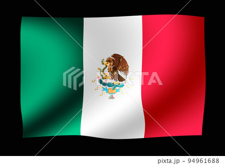 風ではためく・波打つ 国旗イラスト | メキシコ 風ではためく・波打つ 国旗イラスト | メキシコ 94961688