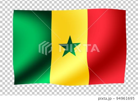 在風中飄揚的旗幟插圖 | 塞內加爾 94961695