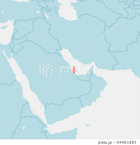 カタールを中心としたアラビア半島周辺　マップ・地図  (文字なし)