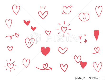 手書き ハート セット 赤 手書き ハート セット 赤 94962008