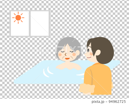 Elderly people bathing daytime 94962725