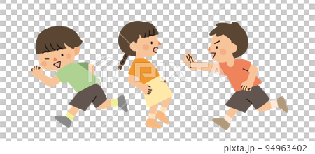 子供達　追いかけっこ 94963402