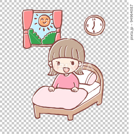 朝にスッキリ目覚める子どものイラスト 94964087