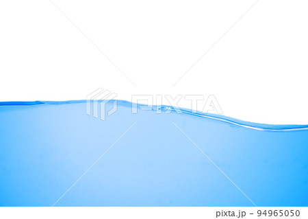 Water wave with bubbles on a white 94965050