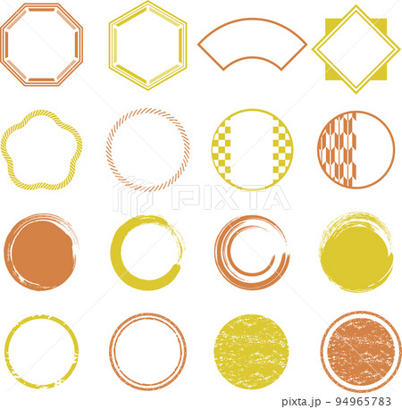 和の形　フレーム　あしらい　セット　赤　金 94965783