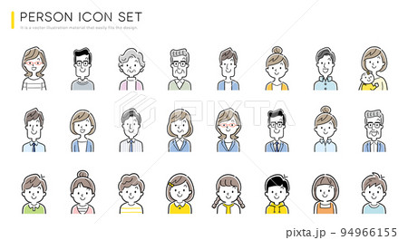 ベクターイラスト素材：人物アイコンセット 94966155