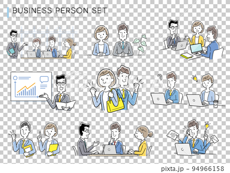 Vector illustration material: working business person, set, collection, men and women 94966158