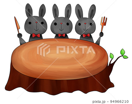 ウサギの食卓(切り株) 黒い主線 ウサギの食卓(切り株) 黒い主線 94966210