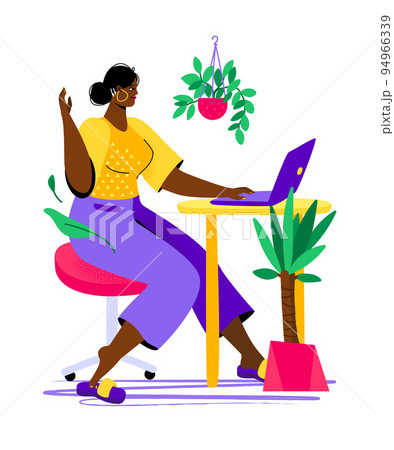 Remote work - colorful flat design style illustration Remote work - colorful flat design style illustration 94966339