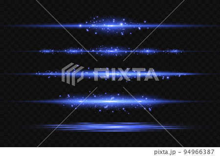 Motion light effect for banners. Blue lines. The effect of speed on a blue background. Red lines of light, speed and movement. Vector lens flare. 94966387