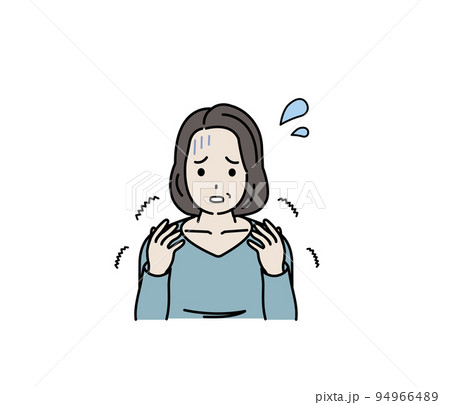 手が痺れる中年の女性 麻痺 リウマチ 病気 症状 イラスト 手が痺れる中年の女性 麻痺 リウマチ 病気 症状 イラスト 94966489