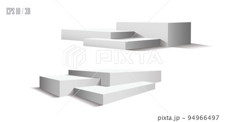 Podium, isolated on a transparent background. 3d pedestal. Vector illustration 94966497