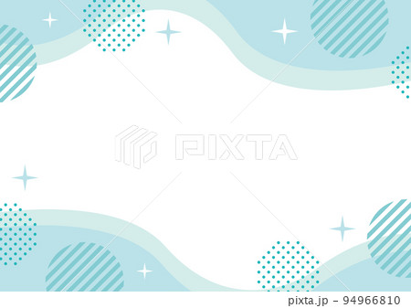 ウェーブ  水色 波 幾何学 メンフィス フレーム  素材 ウェーブ  水色 波 幾何学 メンフィス フレーム  素材 94966810