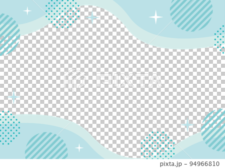 ウェーブ  水色 波 幾何学 メンフィス フレーム  素材 ウェーブ  水色 波 幾何学 メンフィス フレーム  素材 94966810