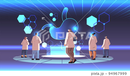 doctors in digital glasses looking at virtual detailed explanation anatomical stomach internal organ vr vision metaverse doctors in digital glasses looking at virtual detailed explanation anatomical stomach internal organ vr vision metaverse 94967999