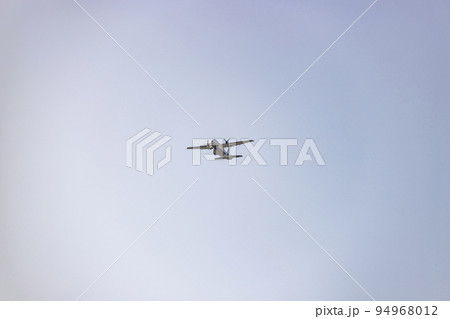Helicopter. Spanish Air Force rehearsing for the National Day of October 12 through the streets of the city of Madrid. MADRID, SPAIN - OCTOBER 5, 2022. 94968012