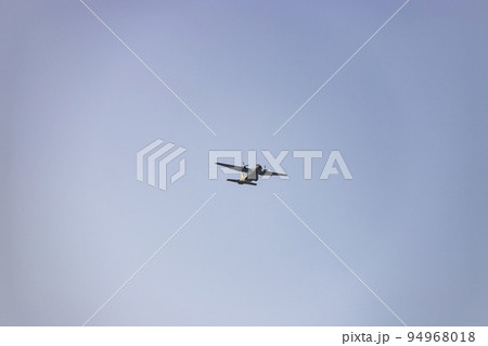 Helicopter. Spanish Air Force rehearsing for the National Day of October 12 through the streets of the city of Madrid. MADRID, SPAIN - OCTOBER 5, 2022. 94968018