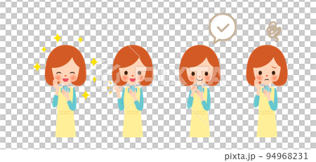 一組操作智能手機的年輕女性 94968231