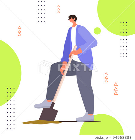 man gardening with shovel protect nature volunteering charity social concept full length man gardening with shovel protect nature volunteering charity social concept full length 94968883