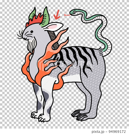 年賀状 イラスト 2023年 家内安全ヲ守十二支之図 年賀状 イラスト 2023年 家内安全ヲ守十二支之図 94969172