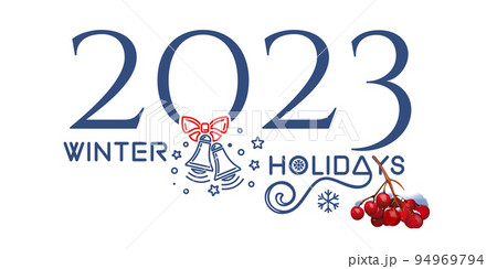Stylized inscription for winter New Year holidays 94969794