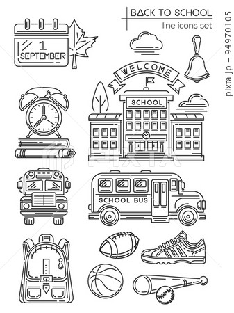 School and Education vector line icons set 94970105