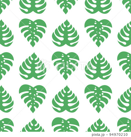 Icons with tropical palm leaves, monstera. Beautiful hand drawn exotic plants. Floral seamless background. Monstera leaves, jungle Icons with tropical palm leaves, monstera. Beautiful hand drawn exotic plants. Floral seamless background. Monstera leaves, jungle 94970210