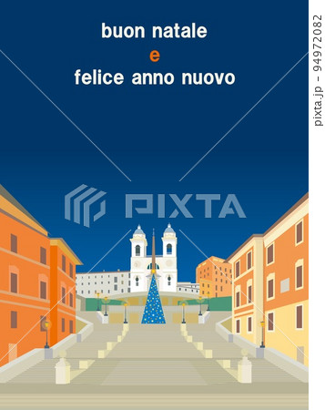 スペイン広場　piazza　di　spagna　メリークリスマス　buon　natale 94972082