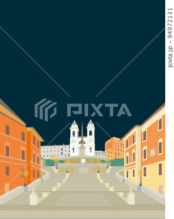 スペイン広場　piazza　di　spagna　ローマ　roma　夜景 94972131