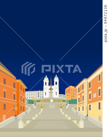 スペイン広場　piazza　di　spagna　ローマ　roma　夜景 94972136