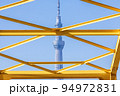 「東京都」東四つ木避難橋と東京スカイツリー 94972831