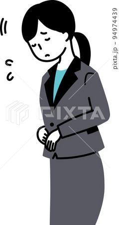 謝罪をしているスーツの女性イラスト 94974439